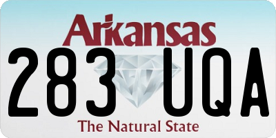 AR license plate 283UQA
