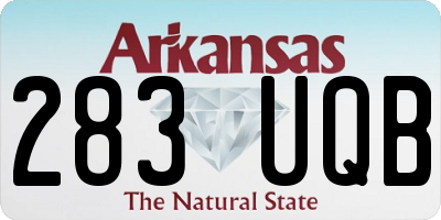 AR license plate 283UQB