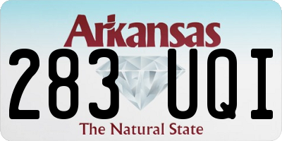 AR license plate 283UQI