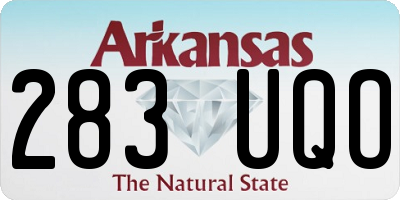 AR license plate 283UQO