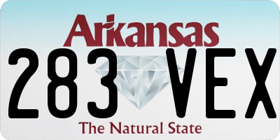 AR license plate 283VEX