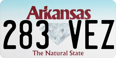 AR license plate 283VEZ