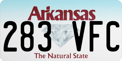 AR license plate 283VFC