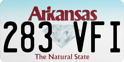 AR license plate 283VFI