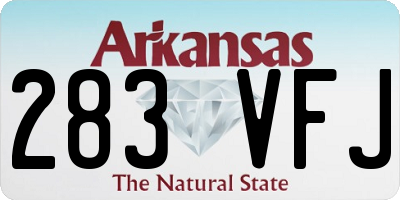 AR license plate 283VFJ