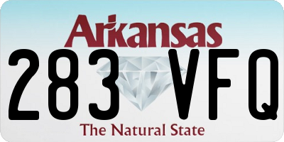 AR license plate 283VFQ