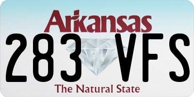 AR license plate 283VFS