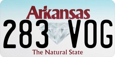 AR license plate 283VOG