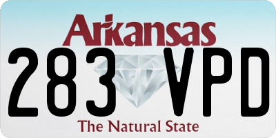 AR license plate 283VPD