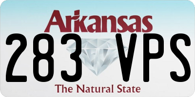 AR license plate 283VPS