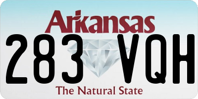 AR license plate 283VQH