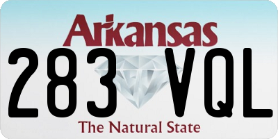 AR license plate 283VQL
