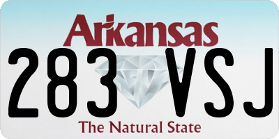 AR license plate 283VSJ