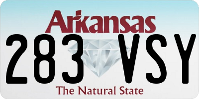 AR license plate 283VSY