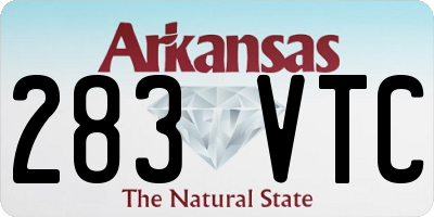 AR license plate 283VTC