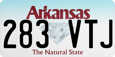 AR license plate 283VTJ