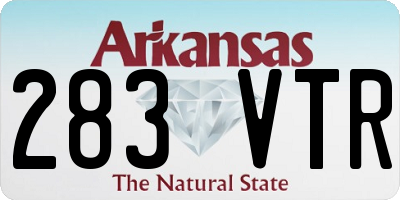 AR license plate 283VTR