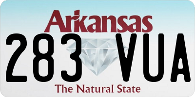 AR license plate 283VUA