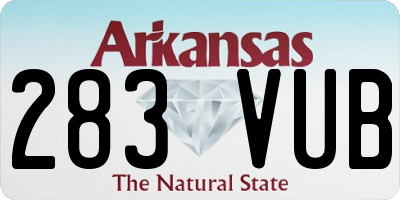 AR license plate 283VUB