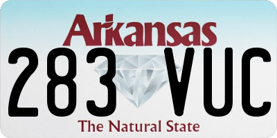 AR license plate 283VUC