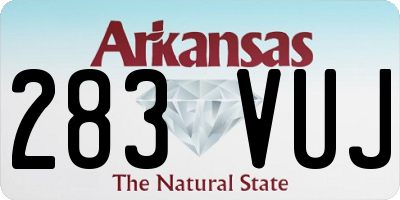 AR license plate 283VUJ