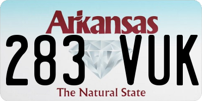 AR license plate 283VUK