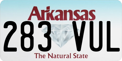 AR license plate 283VUL