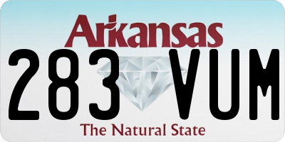 AR license plate 283VUM