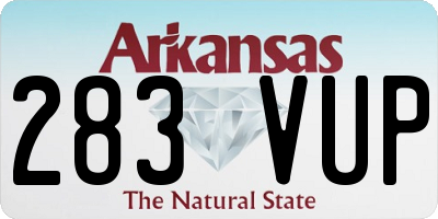AR license plate 283VUP