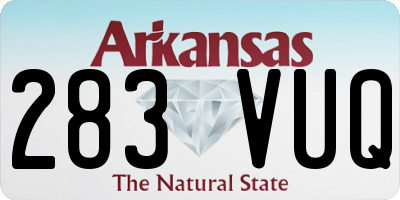 AR license plate 283VUQ