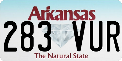 AR license plate 283VUR