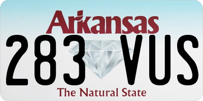AR license plate 283VUS