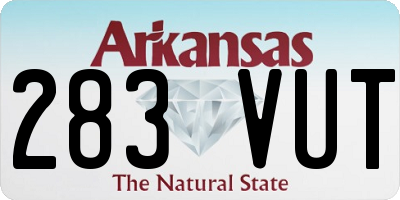 AR license plate 283VUT