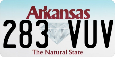 AR license plate 283VUV