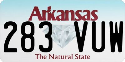 AR license plate 283VUW