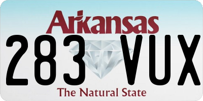 AR license plate 283VUX