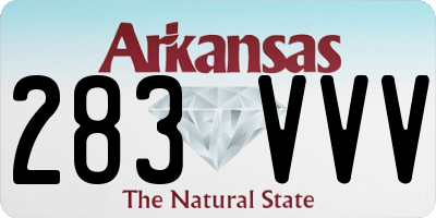 AR license plate 283VVV