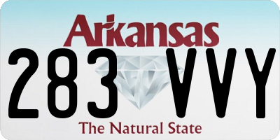 AR license plate 283VVY