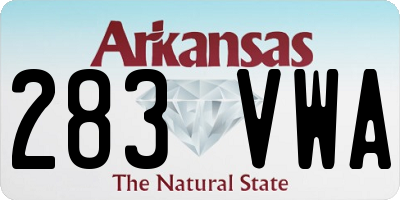 AR license plate 283VWA