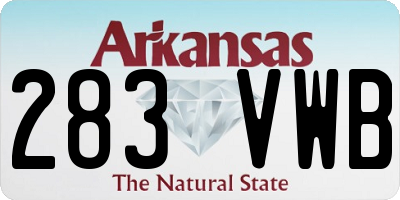 AR license plate 283VWB