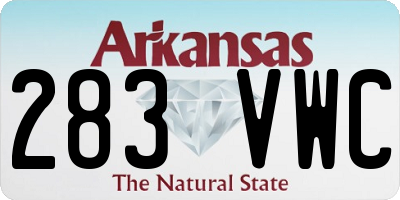 AR license plate 283VWC