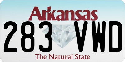 AR license plate 283VWD