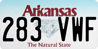 AR license plate 283VWF