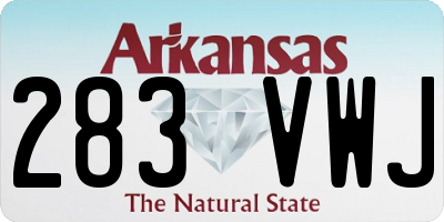 AR license plate 283VWJ