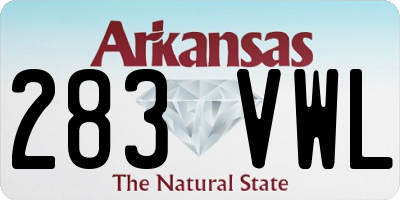 AR license plate 283VWL