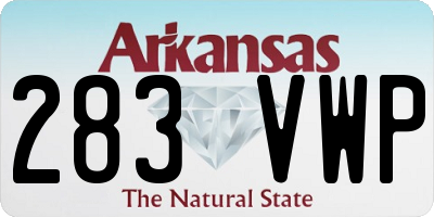 AR license plate 283VWP
