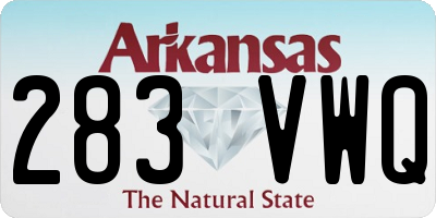 AR license plate 283VWQ