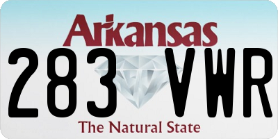 AR license plate 283VWR