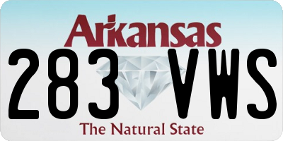 AR license plate 283VWS