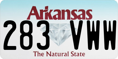 AR license plate 283VWW